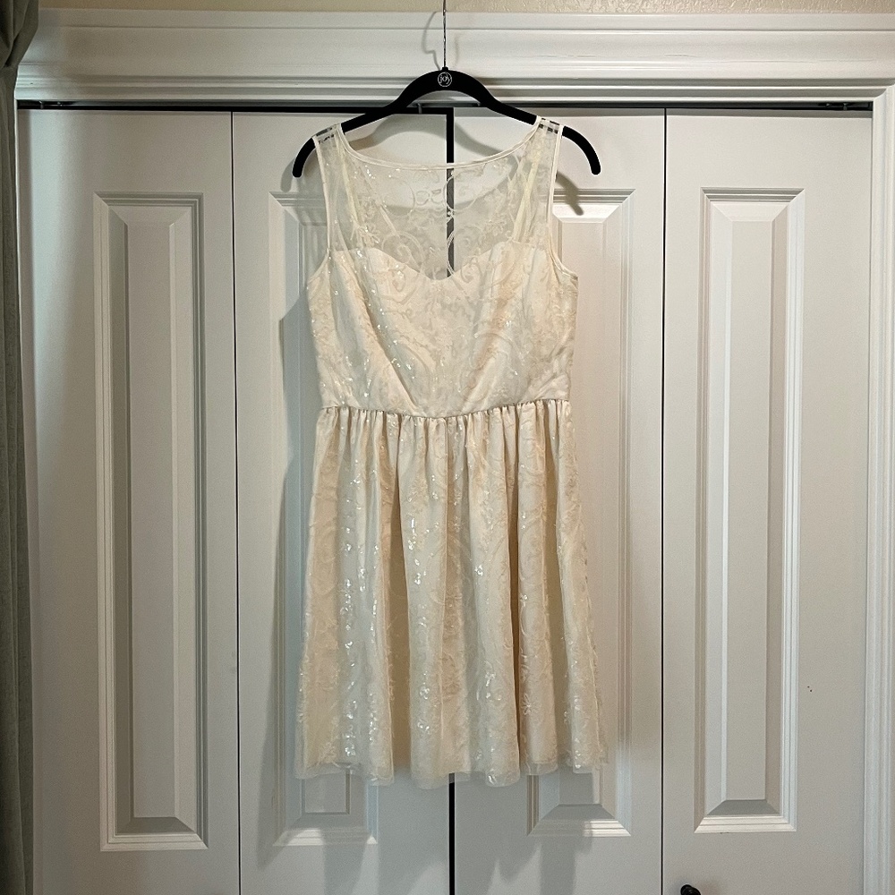 Jill Stuart ivory sequin dress